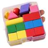 15-Piece 3D Geometric Shape Set: Cube, Cylinder, Cone, Rectangular Prism for Elementary Math Teaching