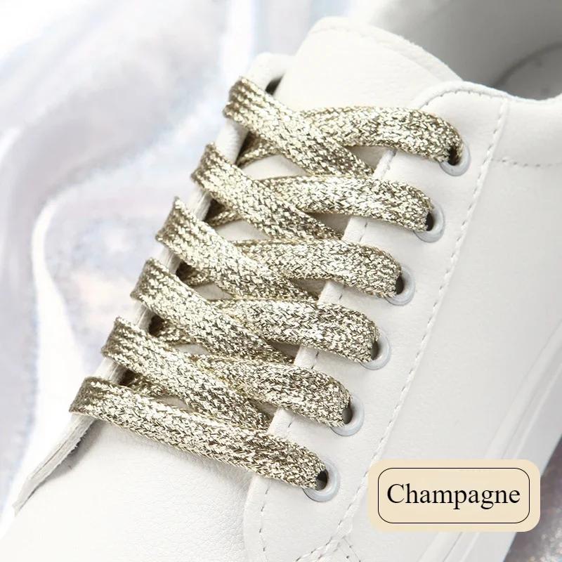19 colors shiny gold and silver colorful bright shoelaces 100-140 cm sneakers shoelaces boots laces shoelaces string