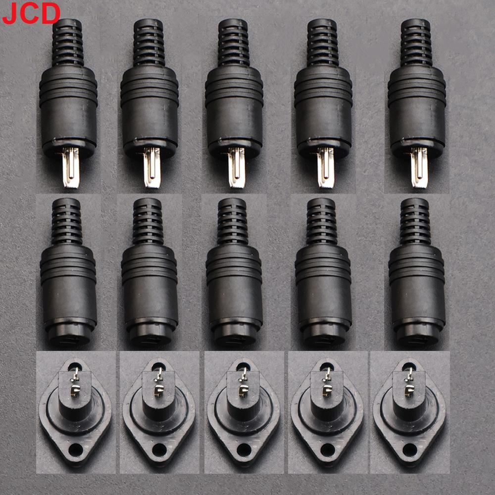 JCD 5pcs 2Pin DIN Speaker Wire Plug 2P Hifi Loudspeaker Cable Solder Connector Male Female Socket