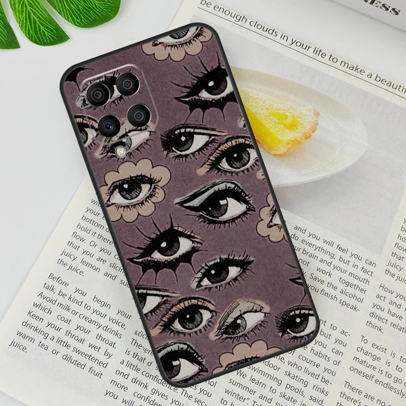 Scary Face Eyes Case For Samsung Galaxy M12 M11 M13 M14 M15 M06 M16 M36 M56 M31 M53 M32 M52 M35 M55 M34 M54