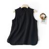 Chinese Vest Women Summer Sleeveless Blouse Retro Buckle Split Linen Shirt Soft