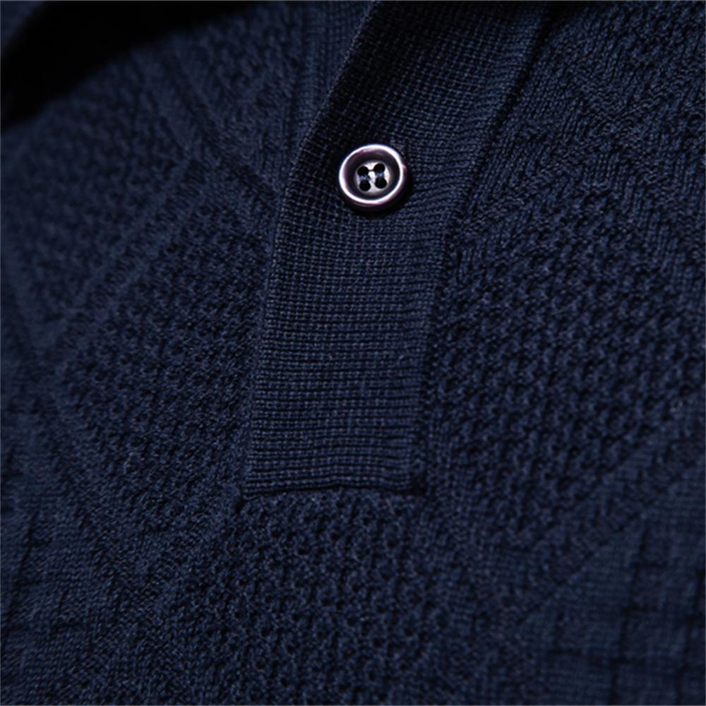 2023 New Autumn Cotton Polo Neck Sweaters for Men High Quality Pullover Knitted Sweater Men England Style Casual Social Pull Men