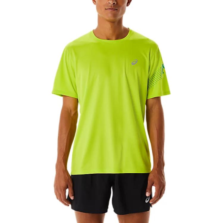 Asics Round Neck Pullover Quick-Dry Sports Short Sleeve T-Shirt Men Tops Green 2011C836-302