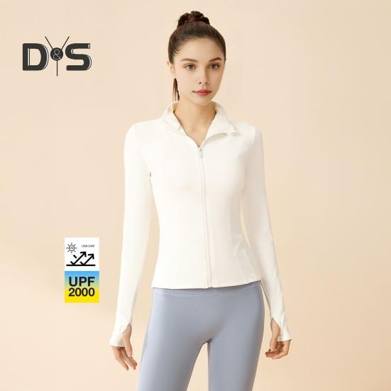 Dámská sportovní bunda s ochranou proti slunci, na zip, s dlouhým rukávem, sluneční trička, rychleschnoucí cvičební bundy na běh, jógu, cyklistiku, turistiku