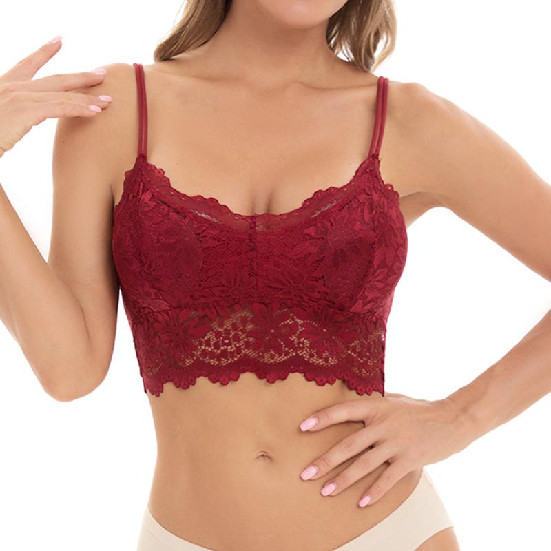 Lace Bralette Tube Tops Womens Comfort Tanks Intimate Underwear Female Seamless Camisole Solid Color Wireless Bra
