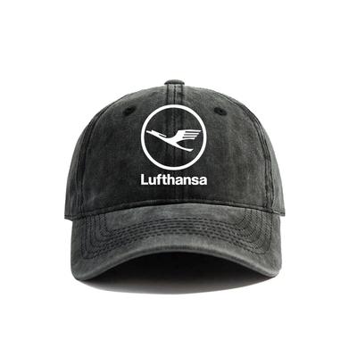 Airline Lufthansa Baseball Cap Distressed Hats Cap Unisex Retro Outdoor Summer Adjustable Lufthansa Hat MZ-595