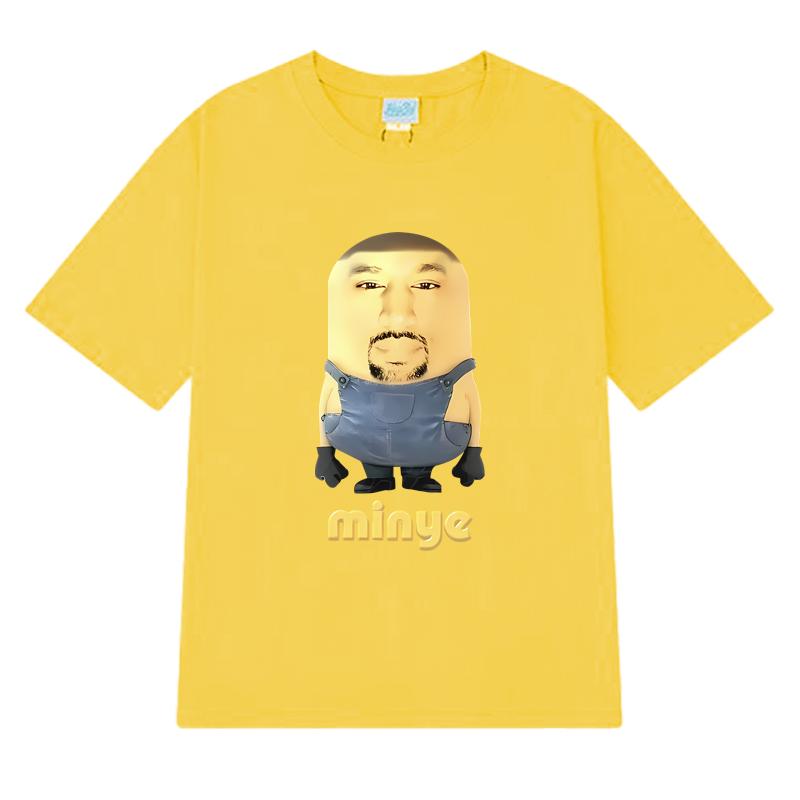 Hot Rapper Kanye West Minye Funny Meme Printed T Shirt Men Women Harajuku Hip Hop Streetwear Unisex Cotton Short Sleeve T-shirts