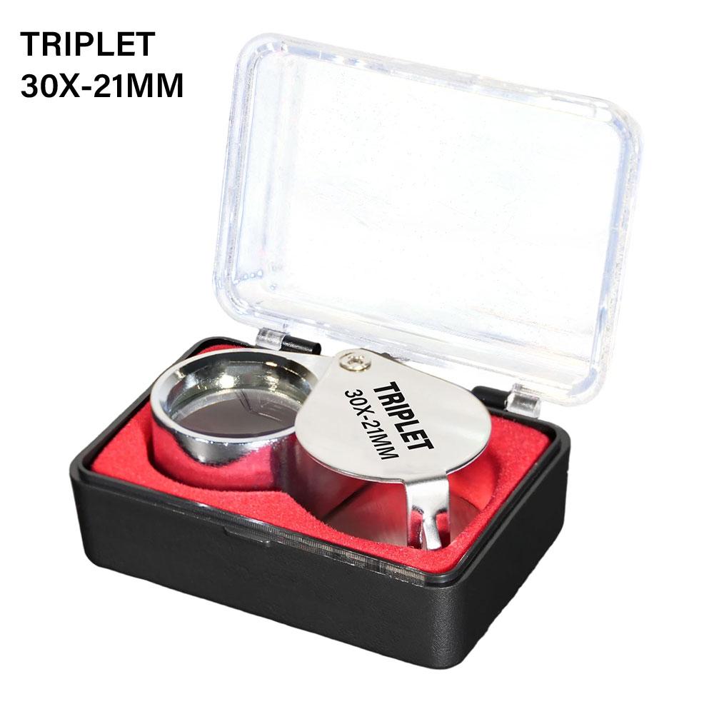 

10X-30X Pocket Loupe Magnifier with Foldable Metal Design - Jewelry Diamond Magnifying Glass for Gems Coins Stamps Inspection