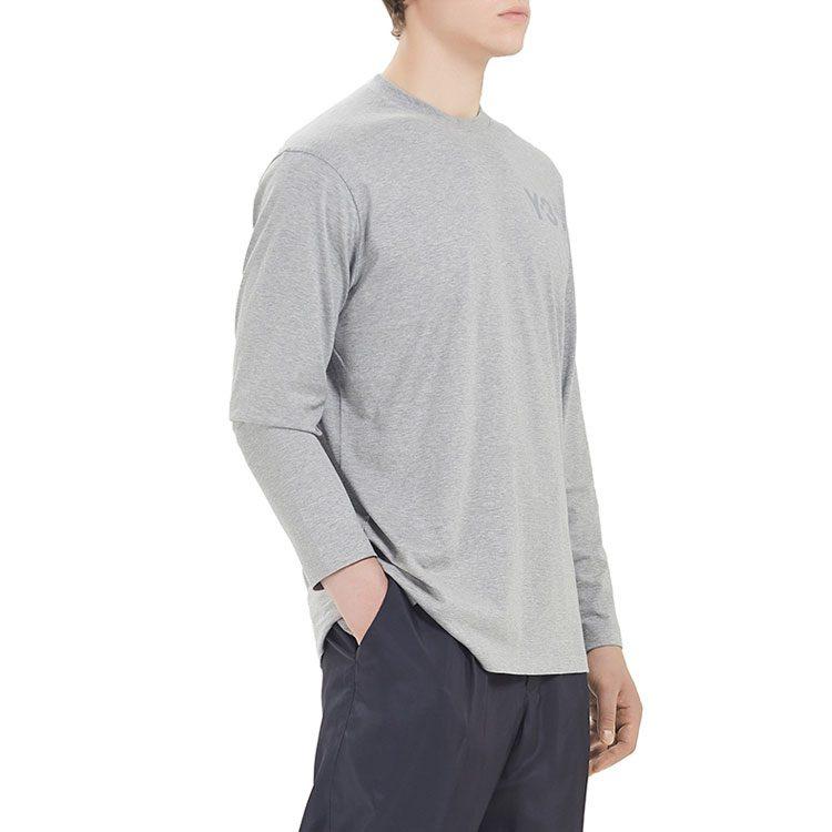 Y 3 T Shirts Men's Gray Crew Neck Moderate Straight Fit GK4516