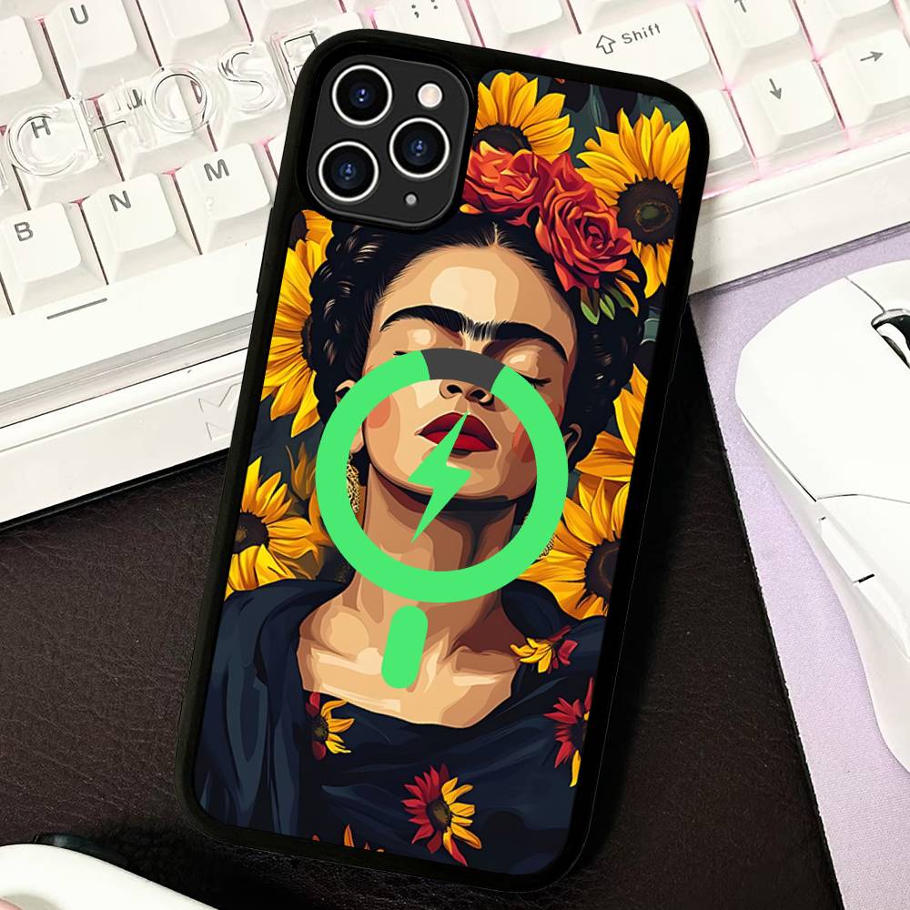

Fashion F-Frida K-KahlosS Phone Case For IPhone 17 16 15 14 13 12 11 Pro Max Plus For Magsafe Magnetic Shell iPhone 12pro max