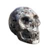 Crystal Carved Skull Flame Stone Statue - Halloween Horror Ornament Collection