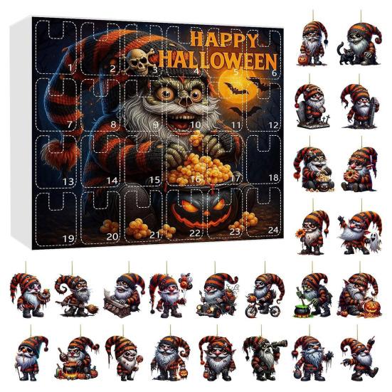 

Хэллоуин Гном Адвент-календарь 24 дня Календарь обратного отсчета 2D акриловый тыквенный гном подвесные украшения для Хэллоуина домашний декор D