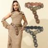 Vintage Western Belt Vintage Pu Leather Waistband Steampunk Wide Waist Belt Western Large Round Buckle Belt For Themed Party