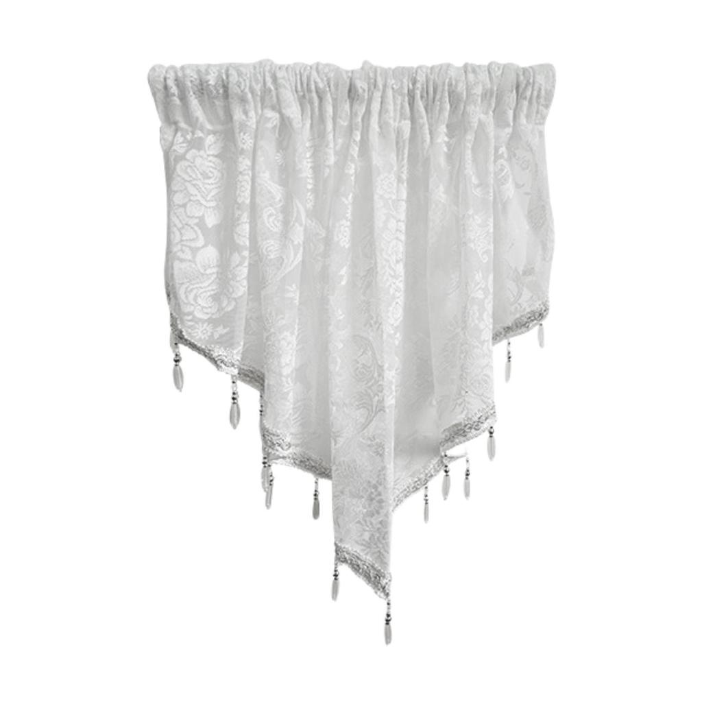 Window Valance Elegant Easy Installation Lightweight Creative Home Decor with Beads for Bathroom Basement Summer Country Cafe