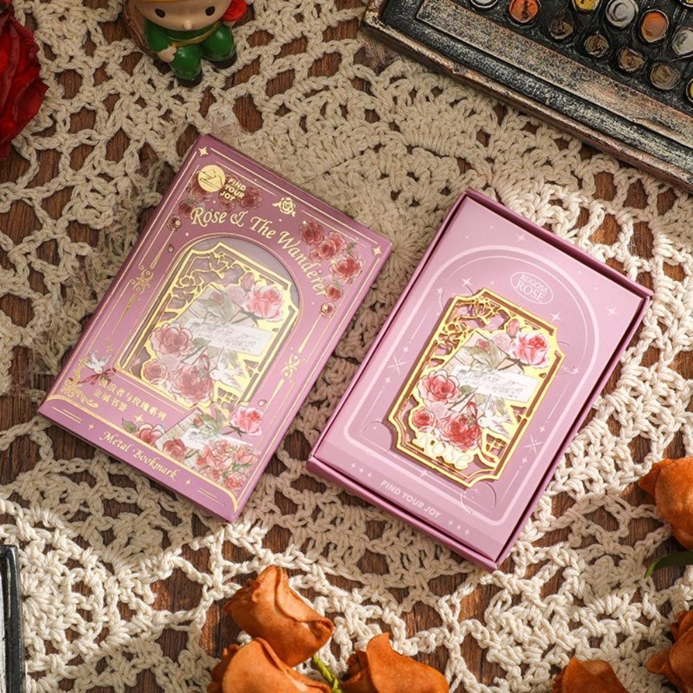 

Romantic Reading Bookclip Zinc Alloy School Supplies Creative Rose Design Bookmark Book Lover розовый