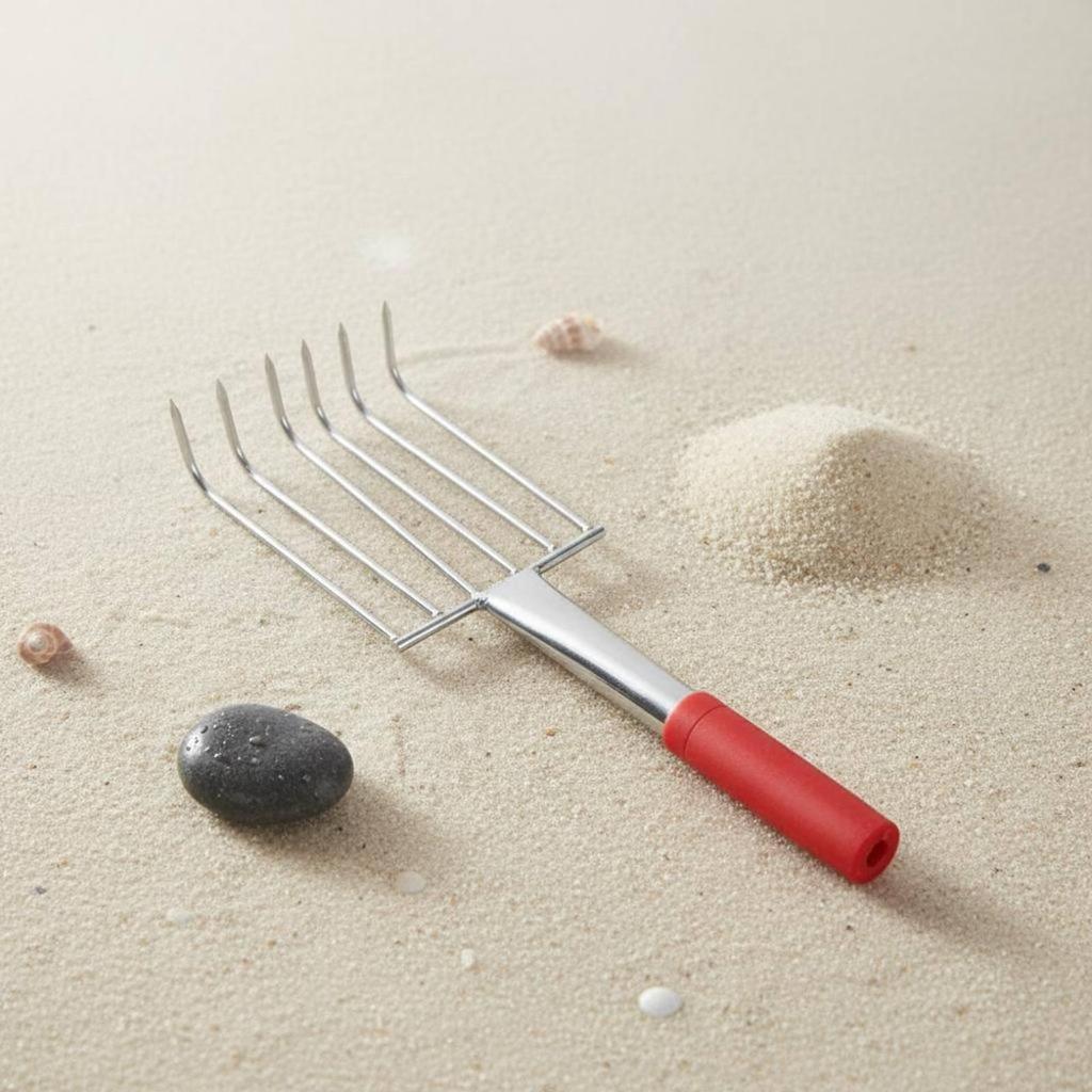 Clamming Rake Stainless Steel Rake Sharp Tines for Beachcombers