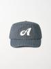 Olinkeompeulliteu Striped Stitch Denim Pillbox Cap