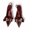 Fashion Butterfly-Knot High Heels Women Sandals Ultra-Elegant Pointed Toe Slingbacks for All-Day Summer Office & Wedding Wear Shoes