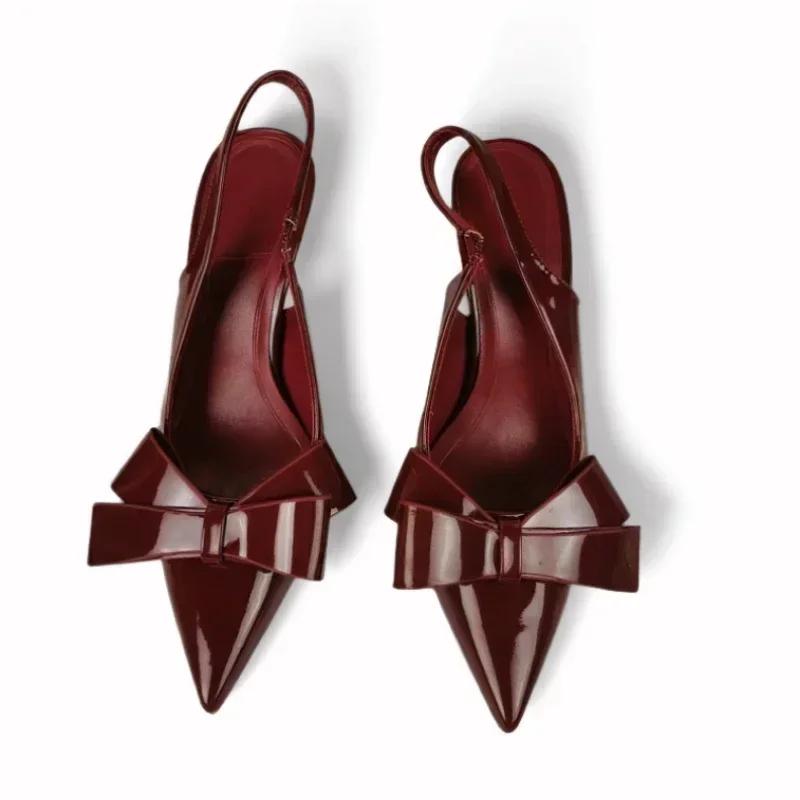 Fashion Butterfly-Knot High Heels Women Sandals Ultra-Elegant Pointed Toe Slingbacks for All-Day Summer Office & Wedding Wear Shoes