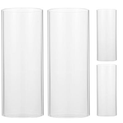 Alipis 4 Clear Glass Candle Shades, Straight Candles, Windproof and Heat-Resistant, for Home Decor