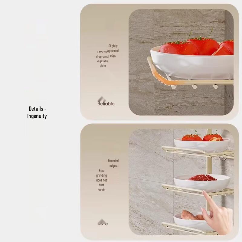 Foldable Nordic Carbon Steel Kitchen Storage Rack