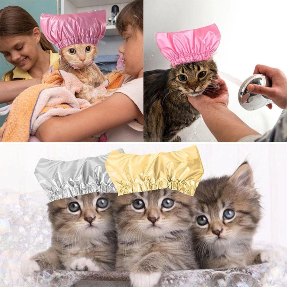 Reusable Pet  Bathing Cap Adjustable Rubber Band Ear Protection Pet Cap Dog Earmuffs  Pet Lover