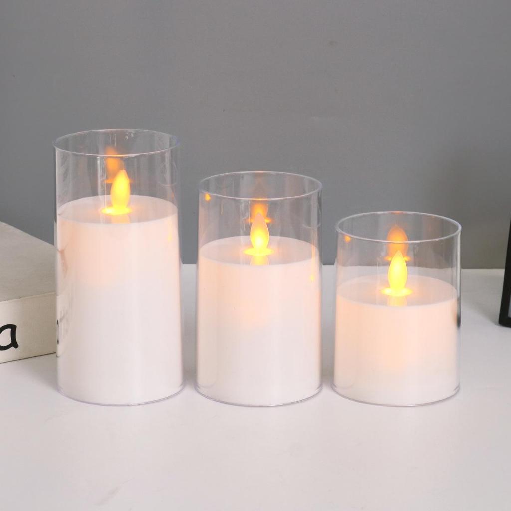 Acrylic Bullet-Shaped Remote-Controlled Flameless Candle Lamp