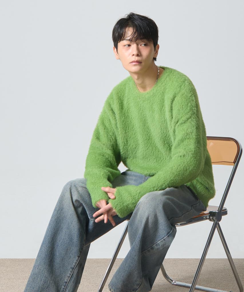 Dimiteulibeullaeg Essential Hairy Round Knit_Light Green