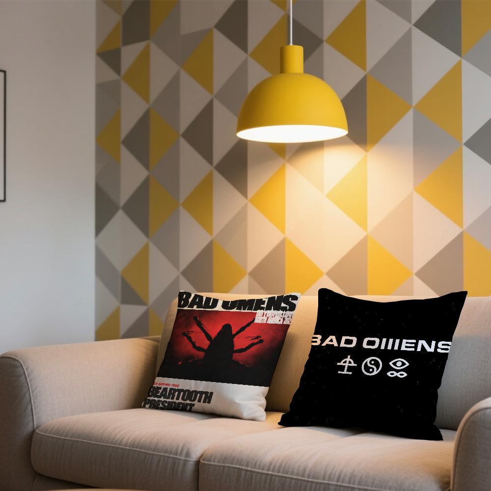 Band B-Bad Omens cushion cover For Sofa Car Office Cafe Soft And Comfortable Double-Sided Printing Pillow Cover