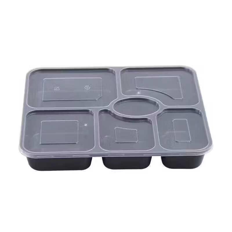 Tongqi Disposable 6-Compartment Food Container with Lid