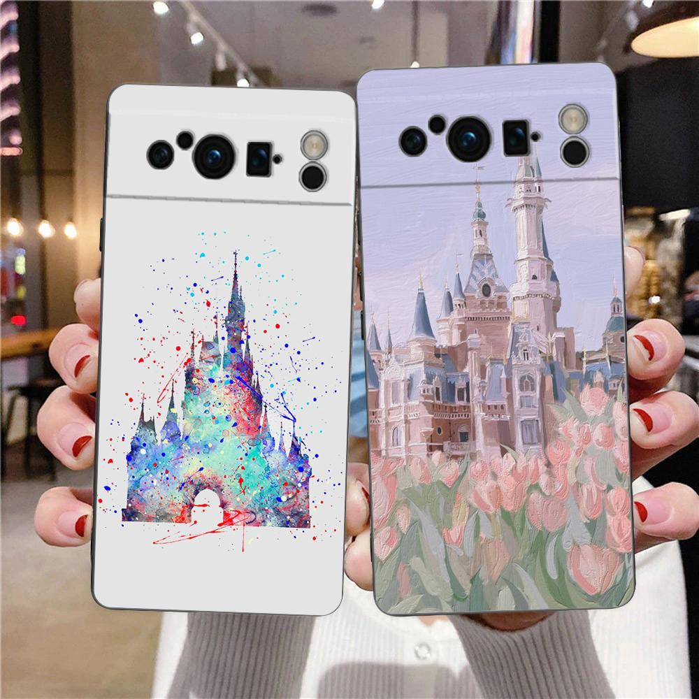 Phone Case For Google Pixel 8 A 7 6 Pro 6A 5G Black Soft Shockproof Back Cover Silicone TPU Shell Coque Cartoon Printed