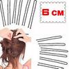 100pcs  Black 6CM Hair Waved U-shaped Hair Pin Barrette Salon Grip Clip Hairpins