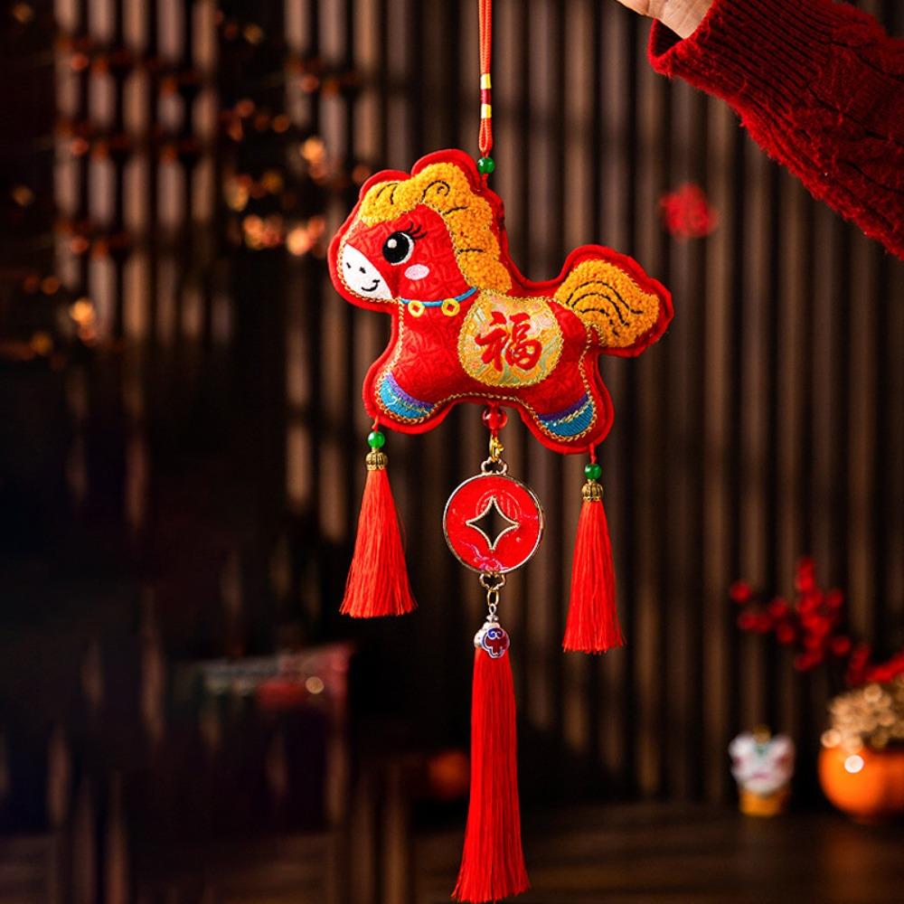 Rote Neujahrsdekoration Traditionelles Pferdejahr Hängende Ornamente Heimdekoration