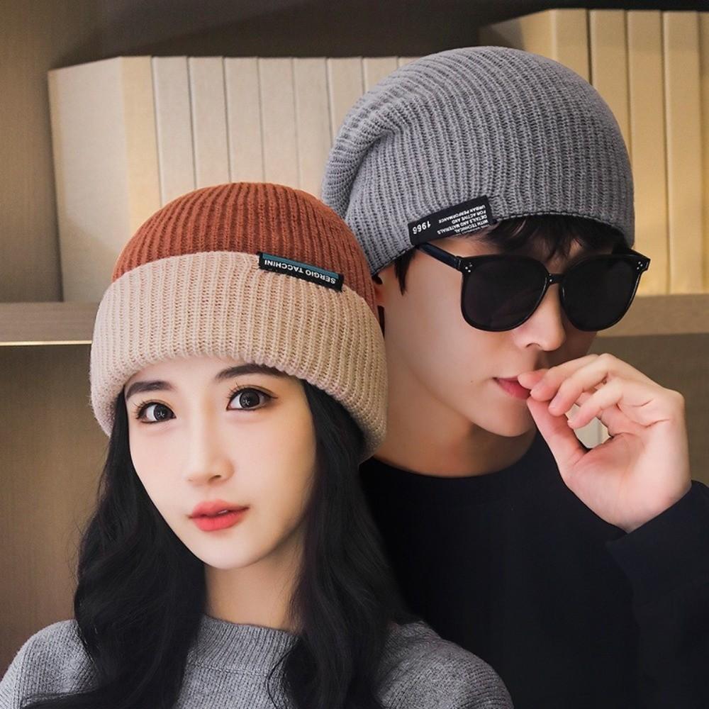 Korean Style Knitted Hat Breathable All-match Hat Cozy Double-faced Hat  Female Use