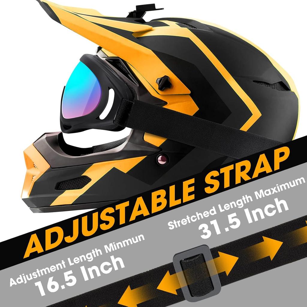 Kids Motorcycle Goggles - 2-Pack Dirt Bike Off-Road Racing Goggles For Boys & Girls