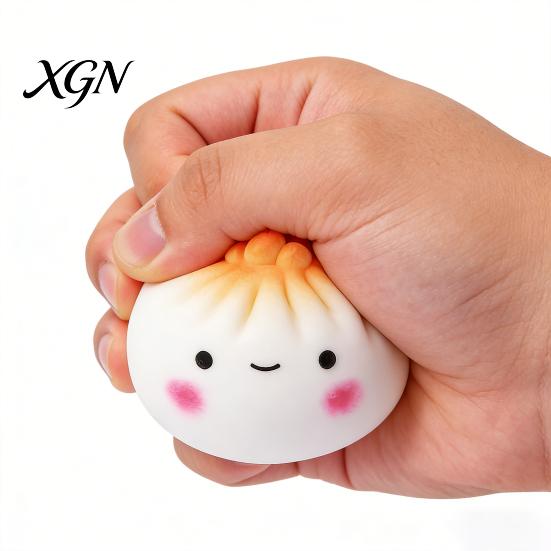 Steamed Bun Stress Toy Cartoon Fidget Relieving Stuffed Squeeze Simulated Dough Ball Dumpling Office Desk Slow Rebound