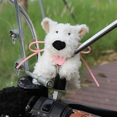 Plush Puppy Motorcycle Ornaments Dog Doll Magnetic Motorcycle Decoration Accessories Electric Moped Bicycle Detachable Pendant