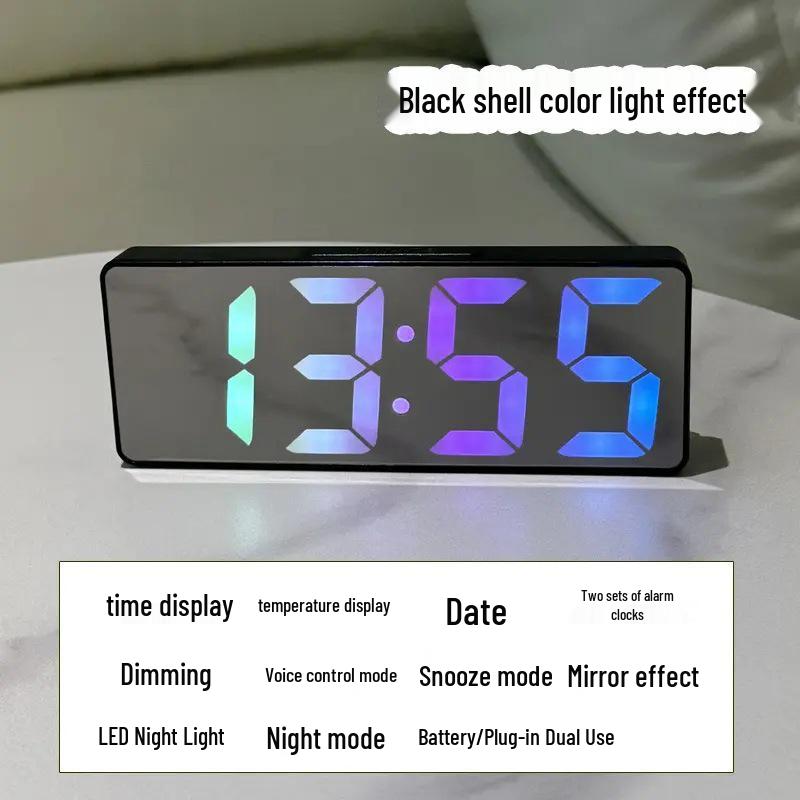 Luminous Silent Digital Table Clock with Alarm, Calendar & Temperature Display