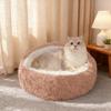 Haustier Muschel Nest Bett Warm Beruhigend Katzenhöhlenbett mit Kapuze Halbgeschlossen Flauschig Plüschgefüttert Rundes Bett für Kleine Mittlere Haustiere