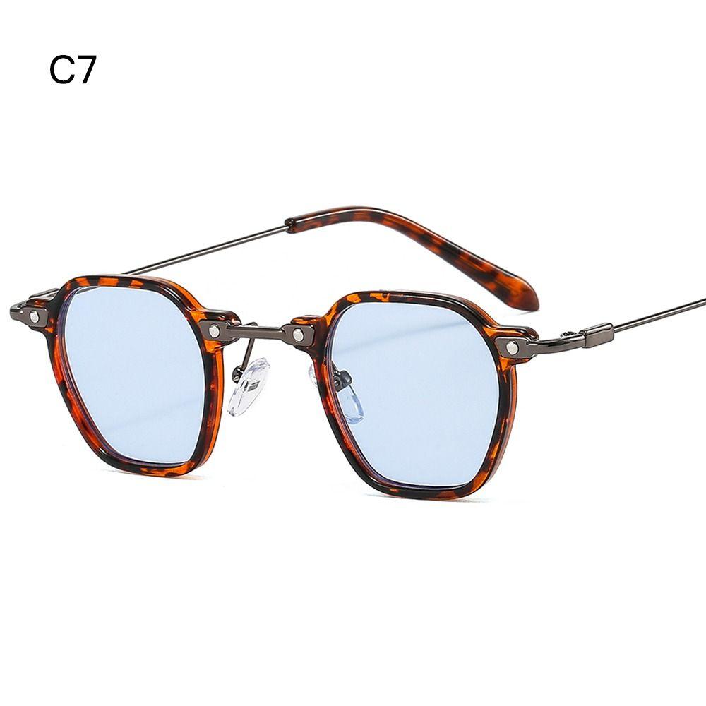 Cool Square Sunglasses Vintage UV400 Tint Ocean Lens Small Polygon Frame Sun Glasses Retro 90s Women Men Hip Hop Shades Eyewear
