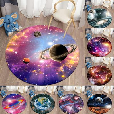 3D Round Carpets for Living Room Galaxy Space Floor Mat Area Rugs for Kids Room Decorative Carpet Kitchen Bedroom Rugs