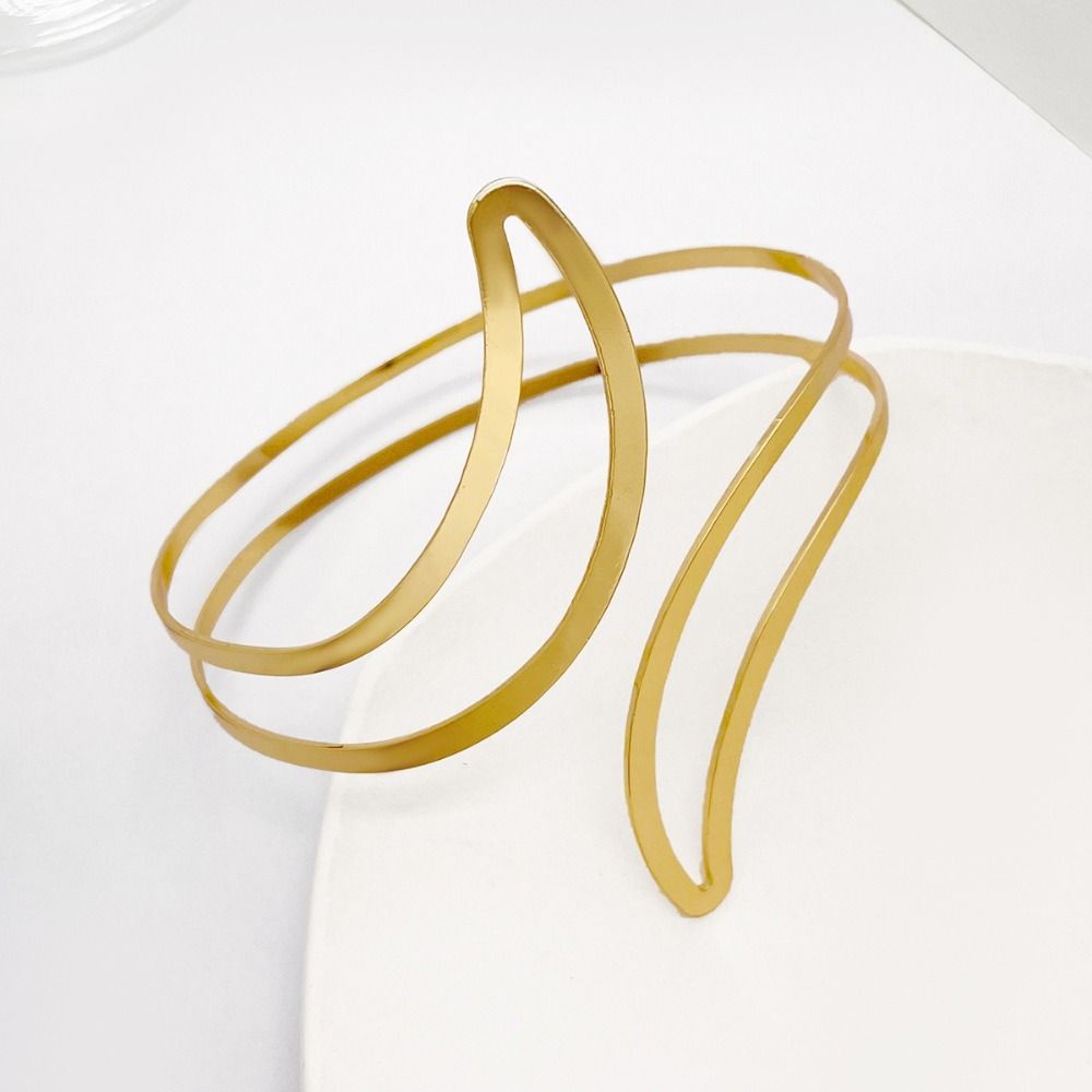 Gold Color Opening Arm Bracelet Metal Arm Bracelet Elegant Armband  Party Occasion