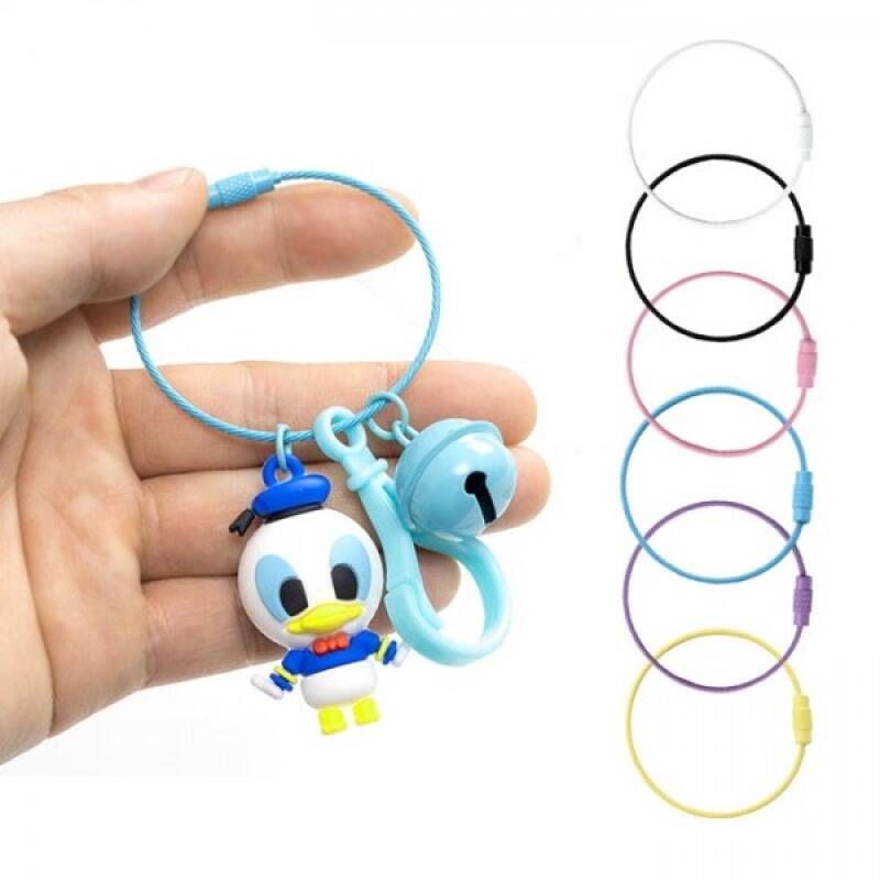 Colored Wiring 10P Bead Acrylic Keychain Making Supplies 1-Wiring 10p-White