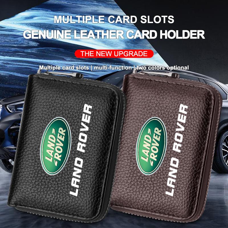 Genuine Leather Car Driver's License, ID Card, Bank Card Wallet for Land Rover Range Rover Defender Freelander Discovery 1 2 3 Evoque Rover L322 L405
