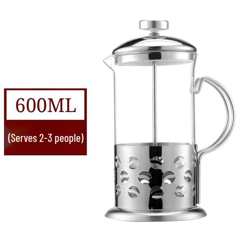 Glass French Press Coffee & Tea Maker with Built-in Frother
