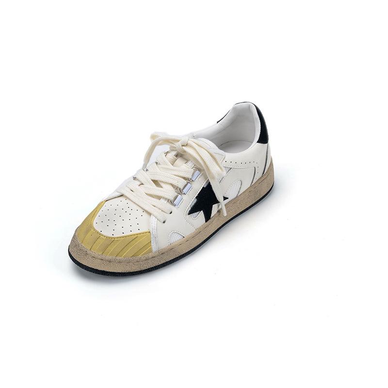 

New versatile little white shoes for women, small thick soles to increase height, sports and leisure board shoes for women, and stars for women 40 белый