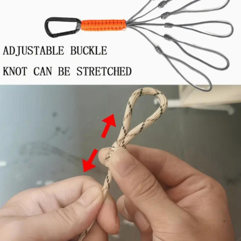 High Strength Paracord Lanyard Multifunctional Anti-lost Braided Woven Keychain Stable Wear-resistant Parachute Cord Carabiner
