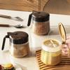Wood Grain Lid Spices Glass Jar Glass Material Seasoning Boxes Condiment Canister  Kitchen Supplies