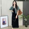 Women's Summer Retro Casual Suit: Short Sleeve Denim Jacket & Camisole Dress Set