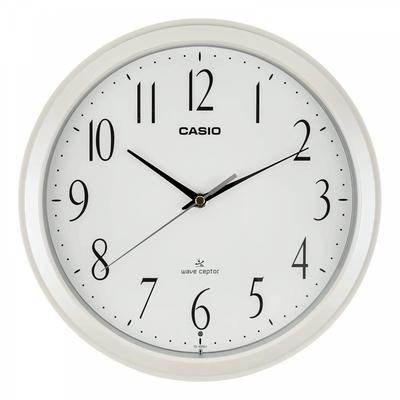 Wall Clock Radio White Diameter 26.8cm Analog Second Hand Stops At Night IQ-1060J-7JF